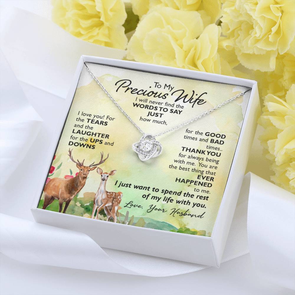 To My Wife Necklace - Heartfelt Gift for Birthday & Valentine’s Day - Love Knot Necklace - Personalize Memories