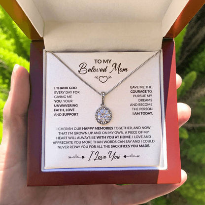 To My Beautiful Mom - I Thank God Every Day for Giving Me You - Eternal Hope Necklace - Personalize Memories