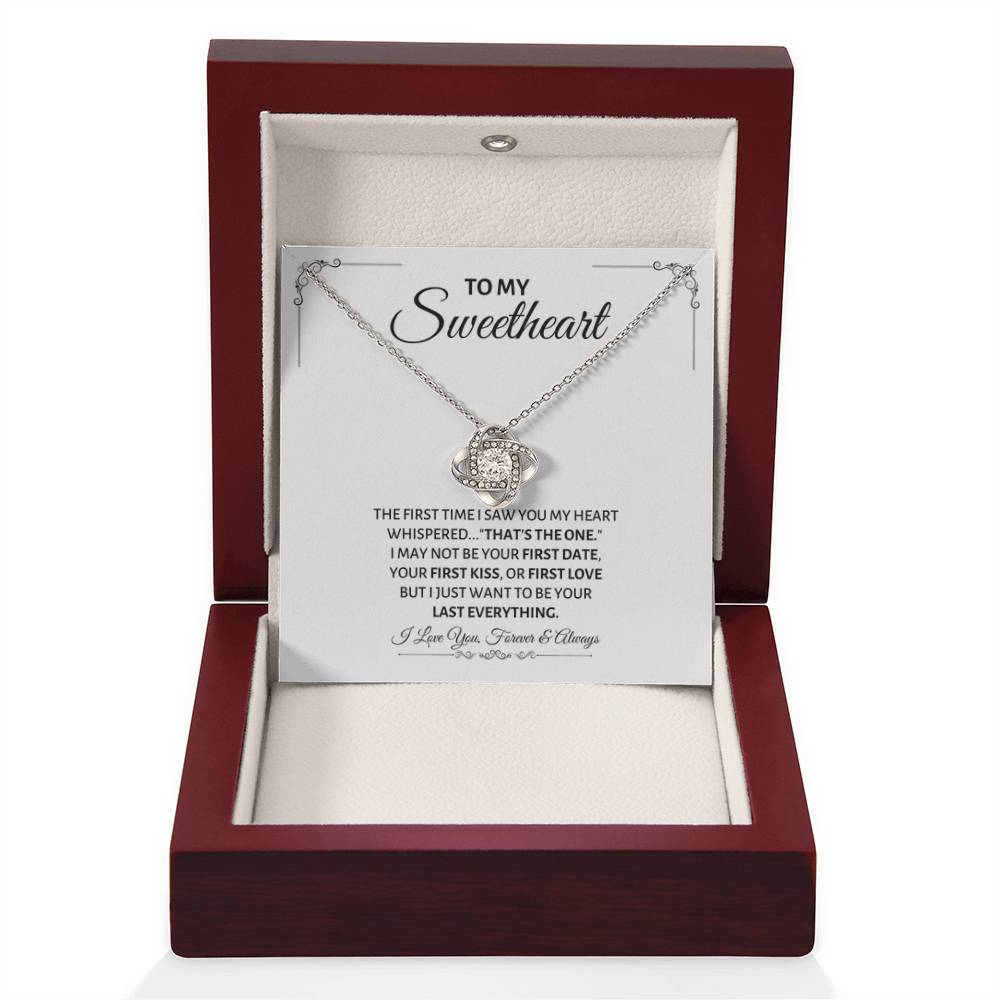 To My Sweetheart Necklace - Gift for Love on Valentine’s Day & Special Days - Love Knot Necklace - Personalize Memories