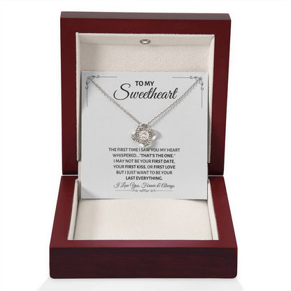 To My Sweetheart Necklace - Gift for Love on Valentine’s Day & Special Days - Love Knot Necklace - Personalize Memories