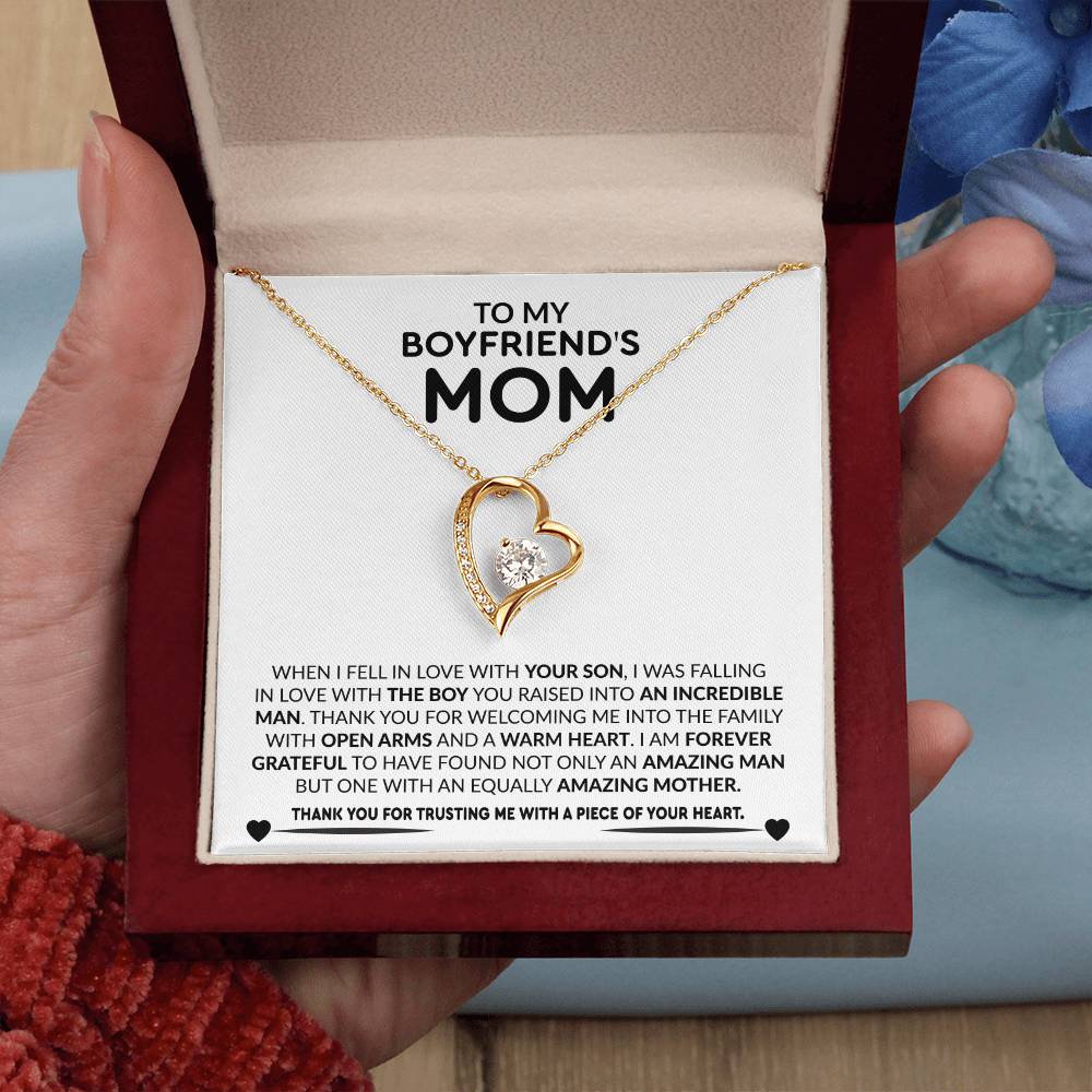 To My Boyfriend's Mom - Thank You For Trusting Me - Forever Love Necklace - Personalize Memories
