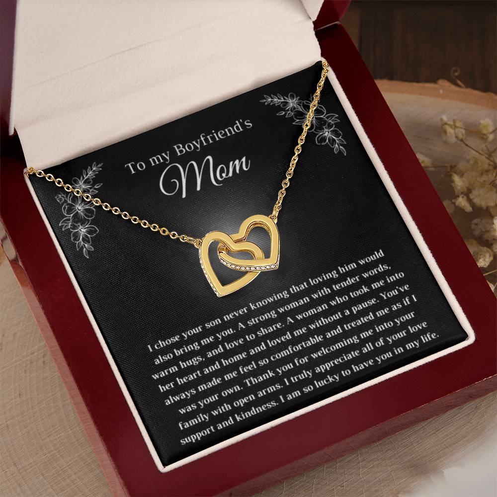 Gift for Bf's Mom - Interlocking Hearts Necklace - Personalize Memories