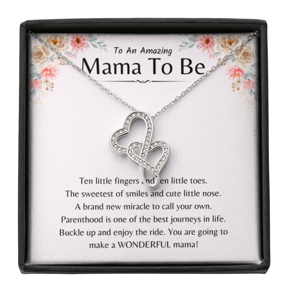 To An Amazing Mama To Be - You're going to make a wonderful mama - Heart-to-heart Necklace - Present for New Mom - Personalize Memories