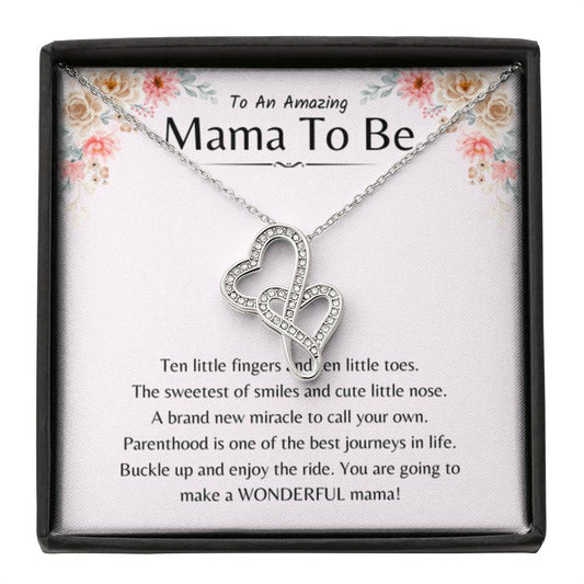 To An Amazing Mama To Be - You're going to make a wonderful mama - Heart-to-heart Necklace - Present for New Mom - Personalize Memories
