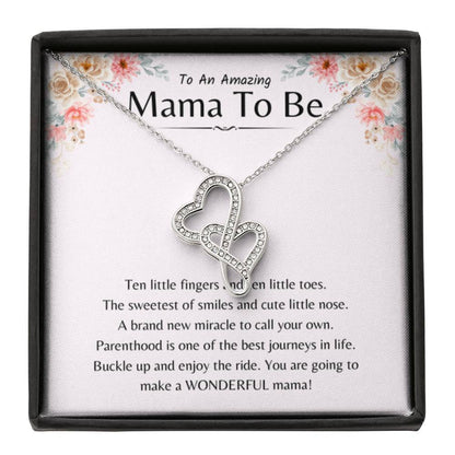 To An Amazing Mama To Be - You're going to make a wonderful mama - Heart-to-heart Necklace - Present for New Mom - Personalize Memories
