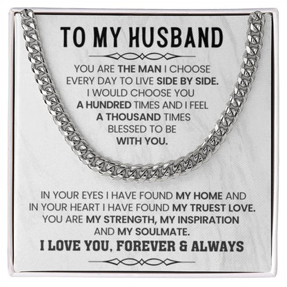 Cuban Link Chain Husband Gift – Birthday & Valentine’s Day from Wife - Personalize Memories