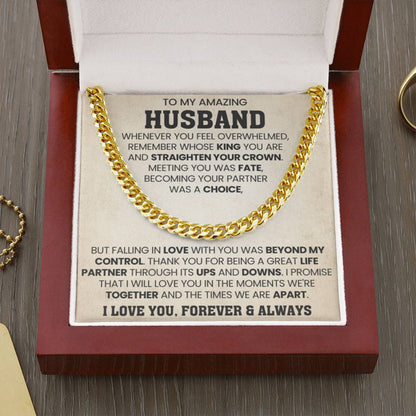 Cuban Link Chain for Him - Husband Birthday & Anniversary Gift from Wife - Personalize Memories