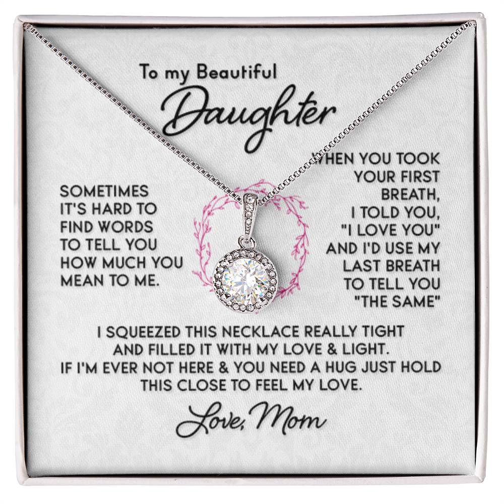 To My Daughter Necklace - Beautiful Jewelry for Christmas & Mother Daughter Love - Eternal Hope Necklace - Personalize Memories