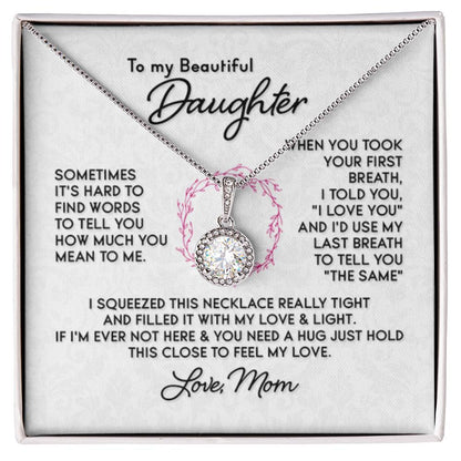 To My Daughter Necklace - Beautiful Jewelry for Christmas & Mother Daughter Love - Eternal Hope Necklace - Personalize Memories