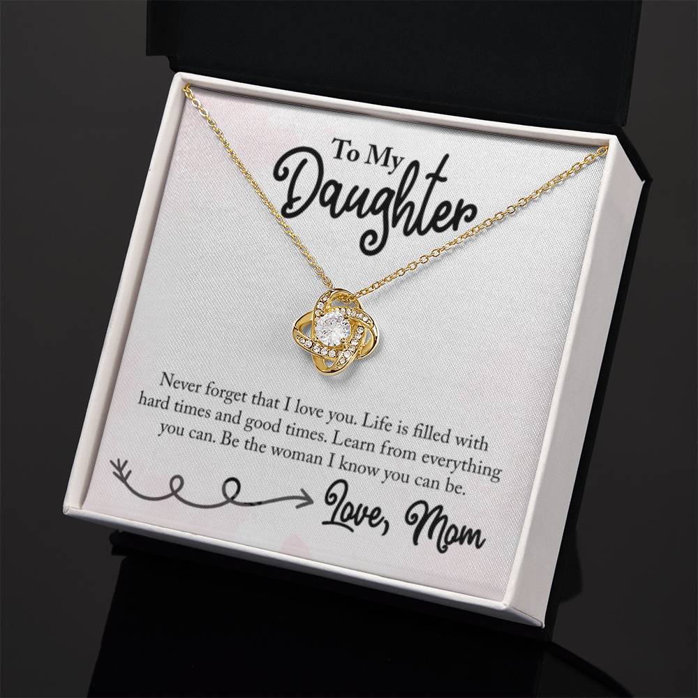 To My Daughter Necklace – Mom Gift for Daughter’s Birthday – Love Knot Necklace - Personalize Memories