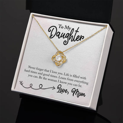 To My Daughter Necklace – Mom Gift for Daughter’s Birthday – Love Knot Necklace - Personalize Memories