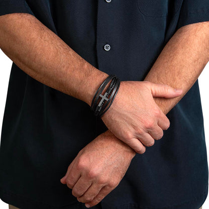 Dad, your love is Dad - Men's Cross Bracelet - Personalize Memories