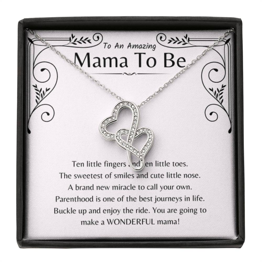 To An Amazing Mama To Be - Gift for New Mother - Heart-to-heart Pendant Necklace - Personalize Memories