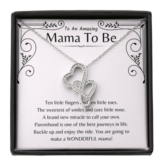 To An Amazing Mama To Be - Gift for New Mother - Heart-to-heart Pendant Necklace - Personalize Memories