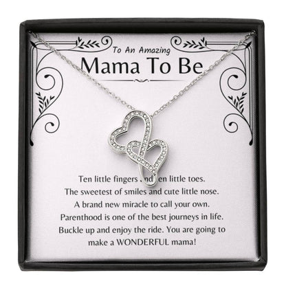 To An Amazing Mama To Be - Gift for New Mother - Heart-to-heart Pendant Necklace - Personalize Memories