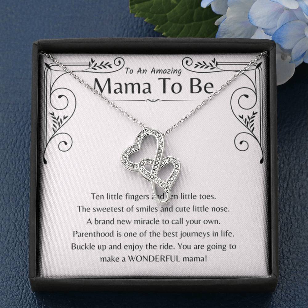 To An Amazing Mama To Be - Gift for New Mother - Heart-to-heart Pendant Necklace - Personalize Memories