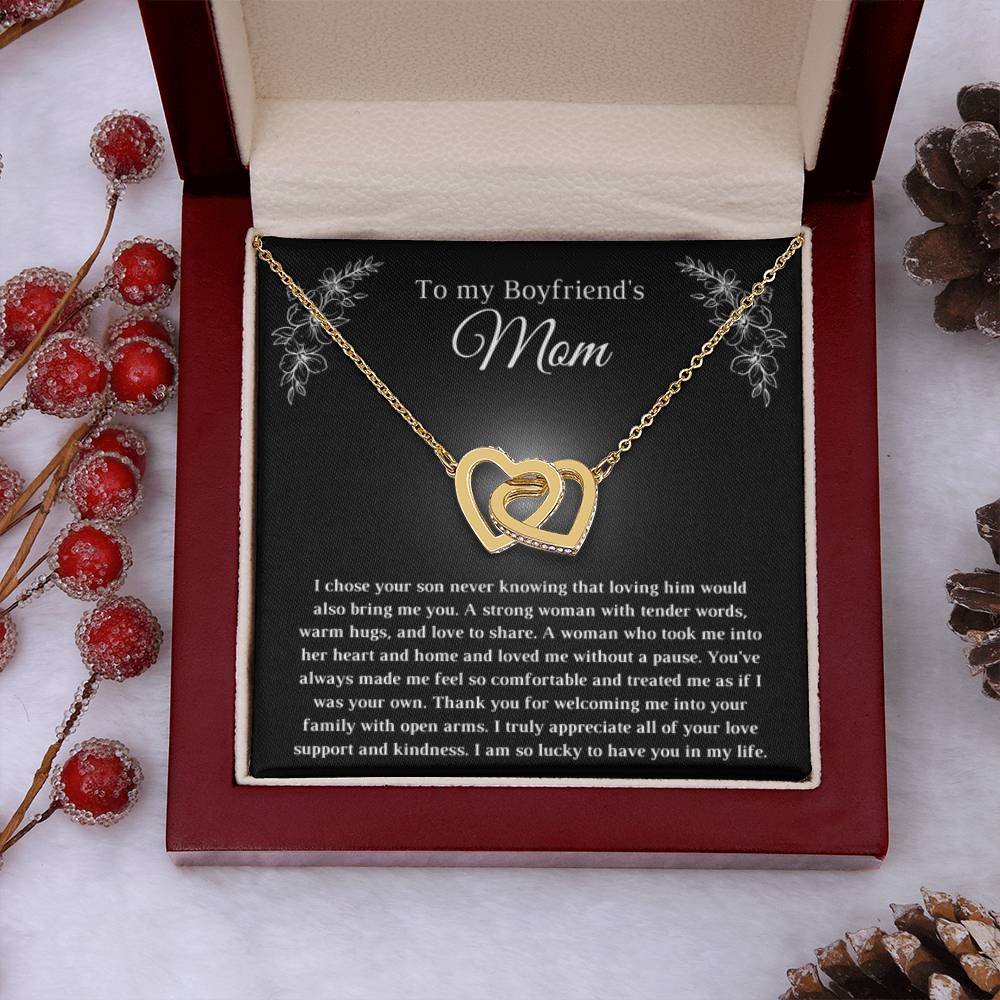 Gift for Bf's Mom - Interlocking Hearts Necklace - Personalize Memories