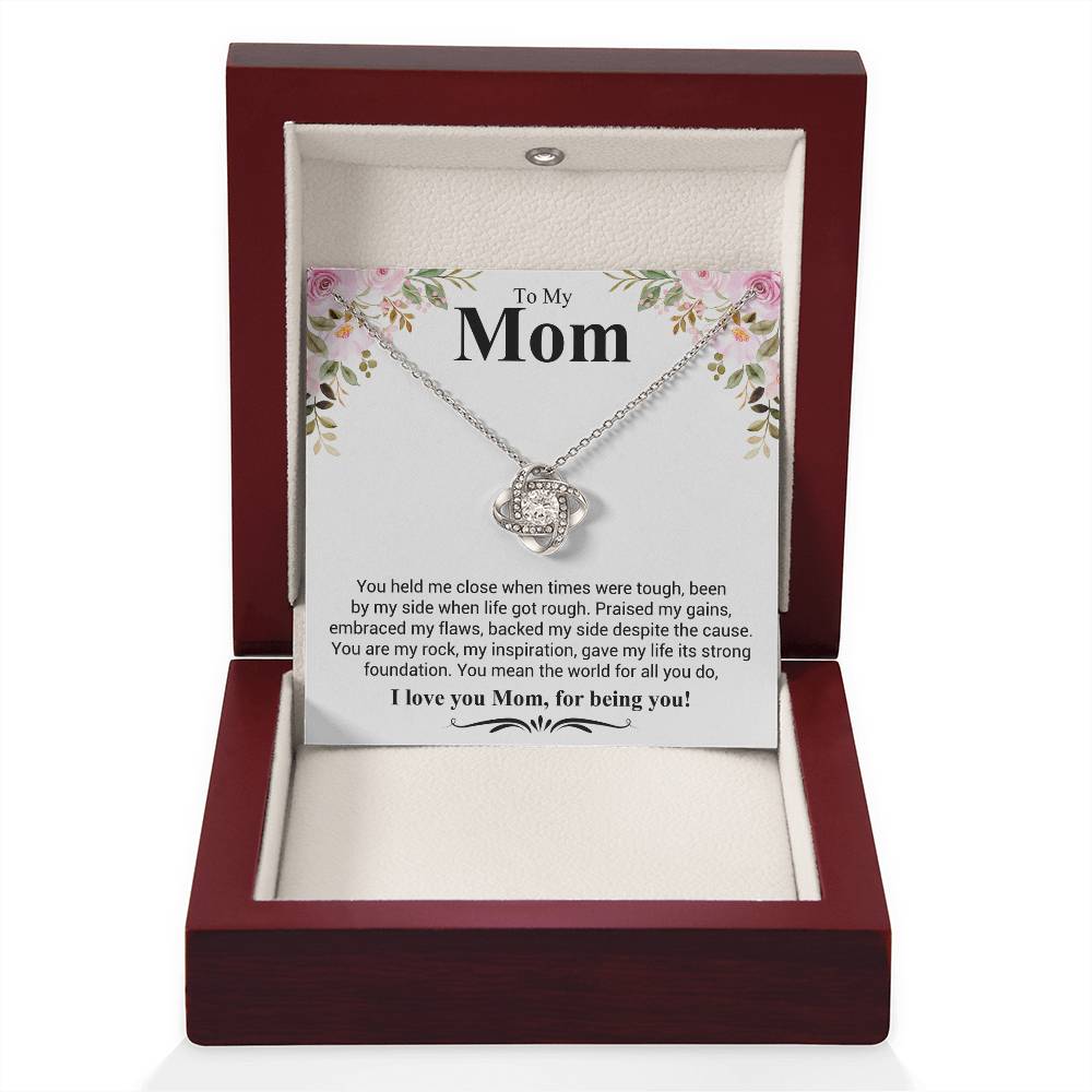 Gift for Mom - I Love You Mom - Love Knot Necklace - Personalize Memories