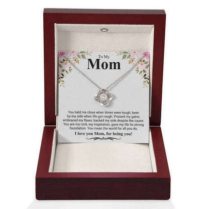 Gift for Mom - I Love You Mom - Love Knot Necklace - Personalize Memories