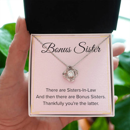 Bonus Sister Necklace Gift - Love Knot Necklace - Personalize Memories