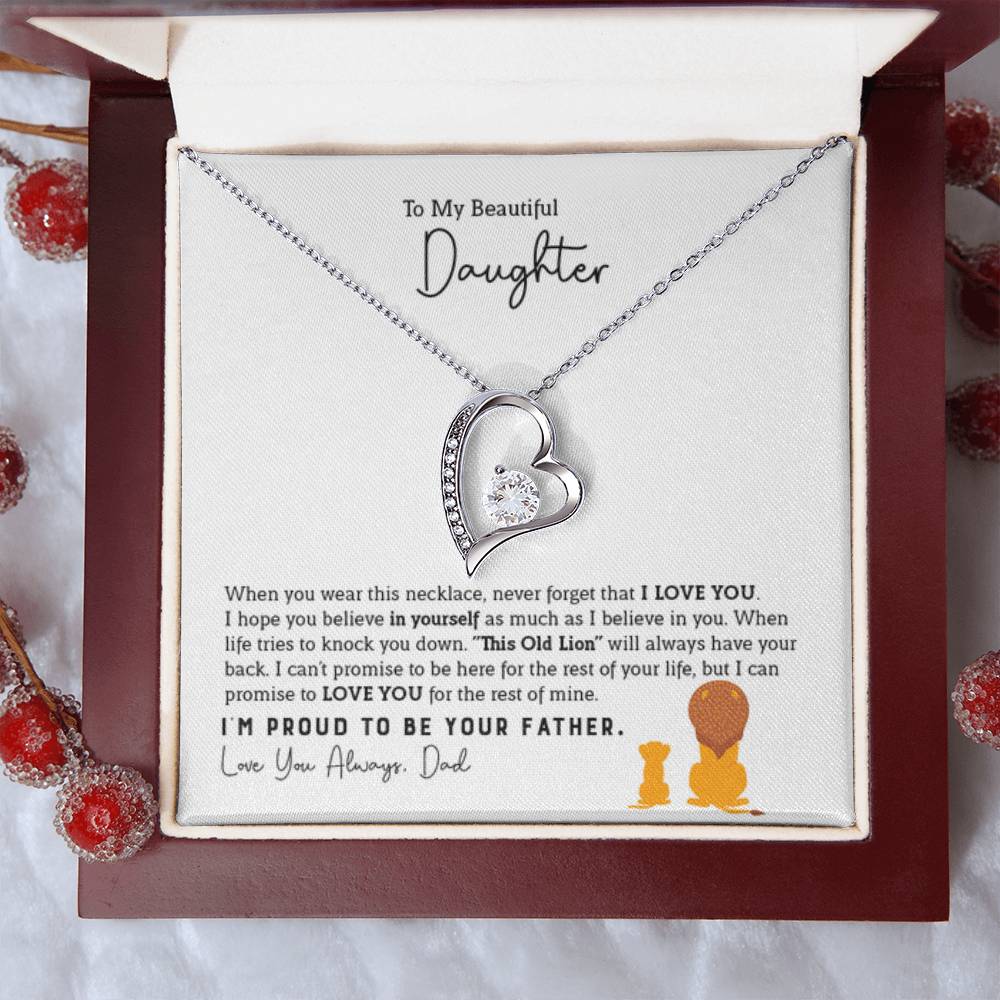 To My Daughter Necklace - Emotional Father to Daughter Jewelry for Birthday, Christmas & Life Happiness - Forever Love Necklace - Personalize Memories