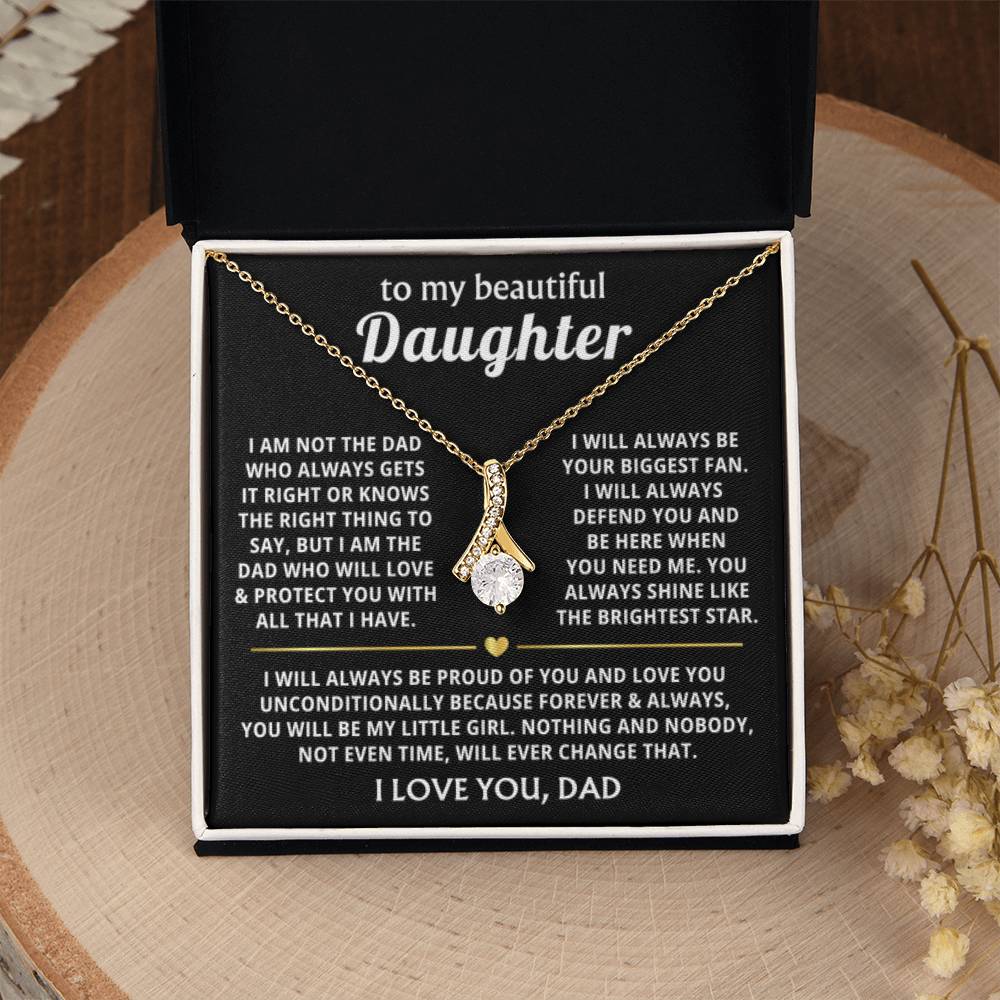 To My Daughter Necklace - Holiday Gift for Daughter from Dad - Alluring Beauty Necklace - Personalize Memories