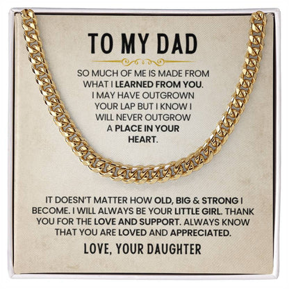 Gift for Dad from Daughter - Cuban Link Chain - Personalize Memories