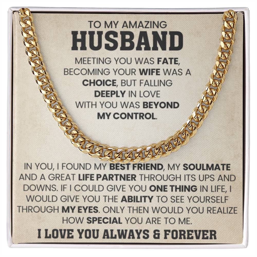 Gift for Husband from Wife - You're so special for me - Cuban Link Chain - Personalize Memories