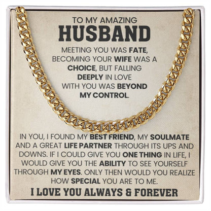 Gift for Husband from Wife - You're so special for me - Cuban Link Chain - Personalize Memories