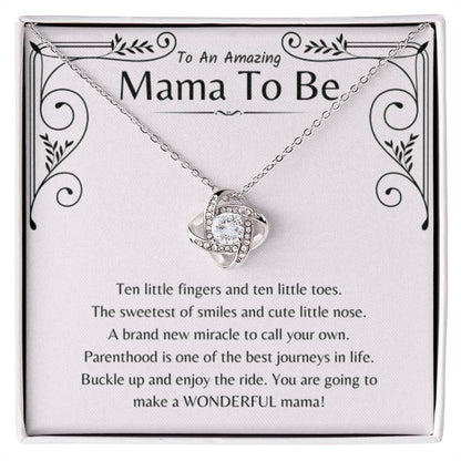 To An Amazing Mama To Be - Ten little fingers and ten little toes - Love Knot Necklace - Gift for New Mom - Personalize Memories