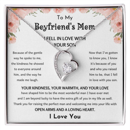 To My Boyfriend's Mom - I Fell in Love With Your Son - Forever Love Necklace - Personalize Memories