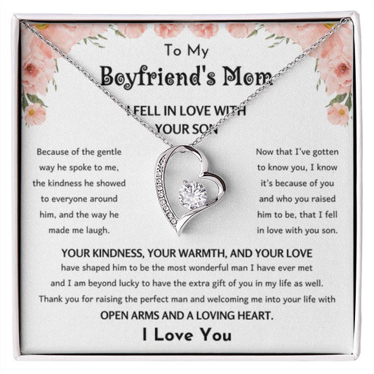 To My Boyfriend's Mom - I Fell in Love With Your Son - Forever Love Necklace - Personalize Memories