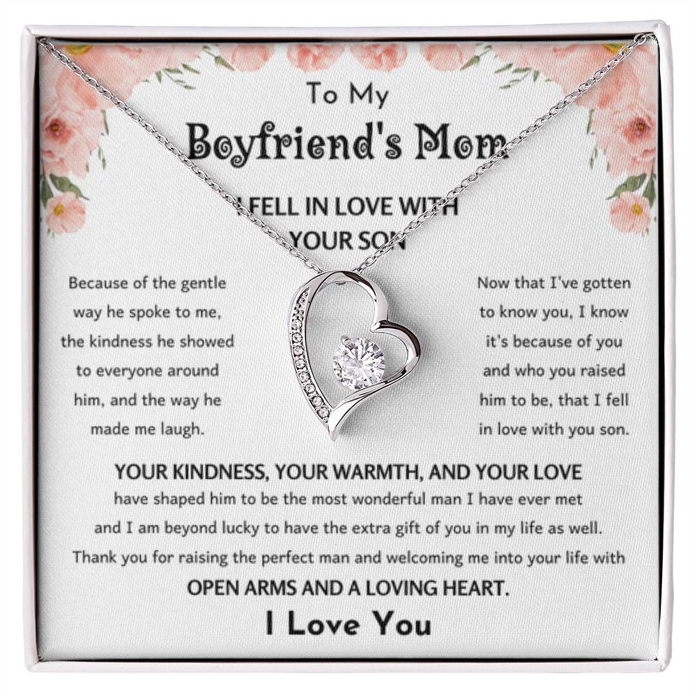 To My Boyfriend's Mom - I Fell in Love With Your Son - Forever Love Necklace - Personalize Memories