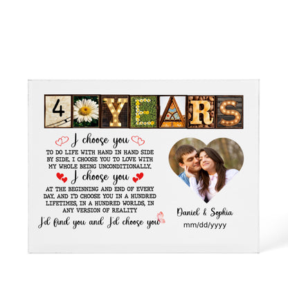Personalized Acrylic Block, Happy 40th Anniversary Gift For Husband And Wife, Custom Photo Gift For Couples, I Choose You Personalize Memories
