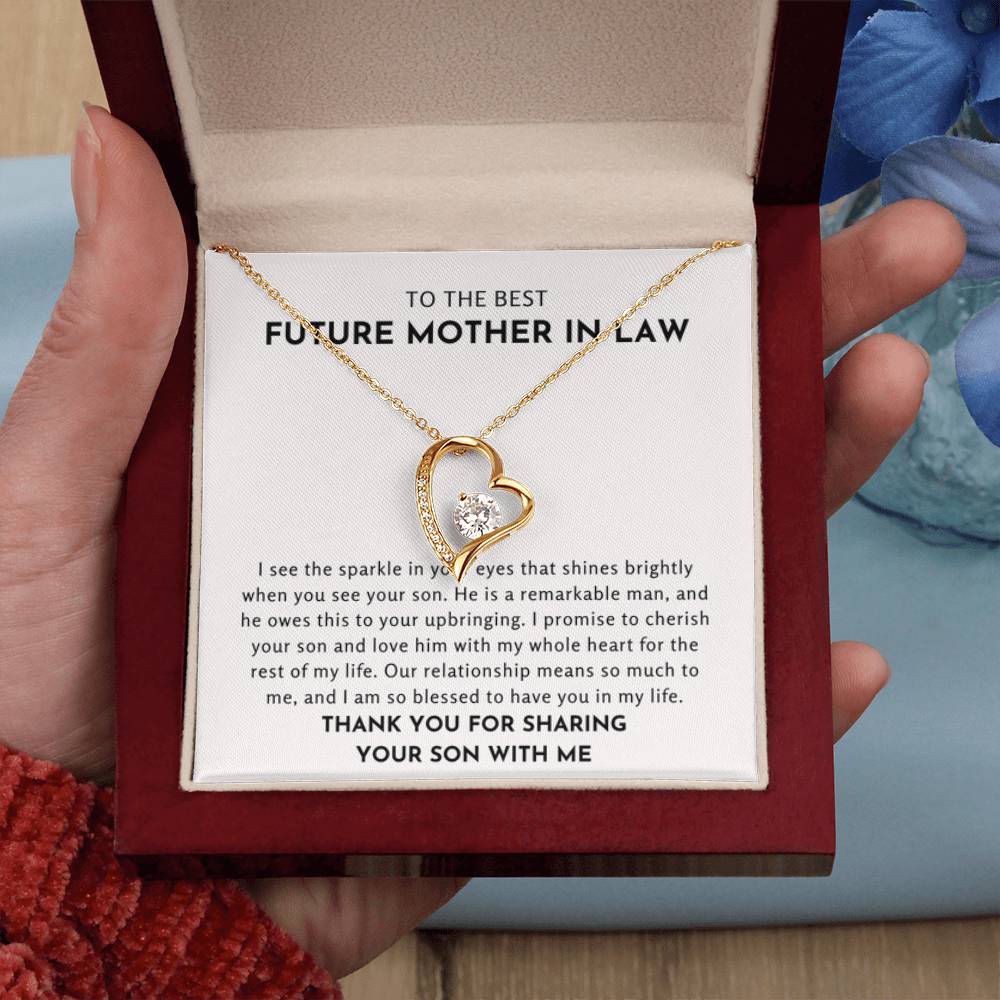 To The Best Future Mother In Law Gift - Thank You For Sharing Your Son With Me - Forever Love Necklace - Personalize Memories