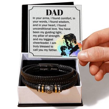 Dad - In your arms, I found comfort - Love You Forever Bracelet for Father - Personalize Memories