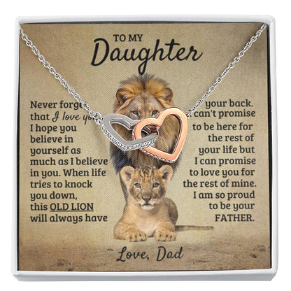 To My Daughter Necklace – Birthday Christmas Gift Necklace for Daughter – Interlocking Hearts Necklace - Personalize Memories