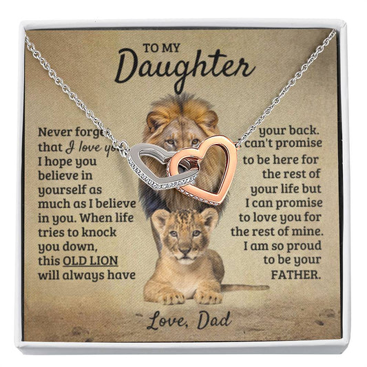 To My Daughter Necklace – Birthday Christmas Gift Necklace for Daughter – Interlocking Hearts Necklace - Personalize Memories