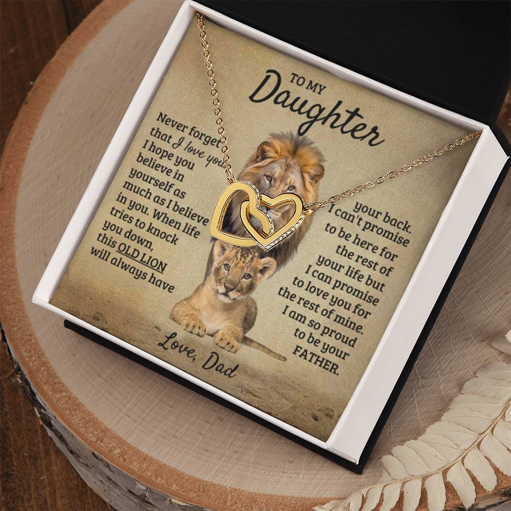 To My Daughter Necklace – Birthday Christmas Gift Necklace for Daughter – Interlocking Hearts Necklace - Personalize Memories