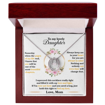 To My Daughter Necklace – Mom to Daughter Present for Graduation – Lucky In Love Necklace - Personalize Memories