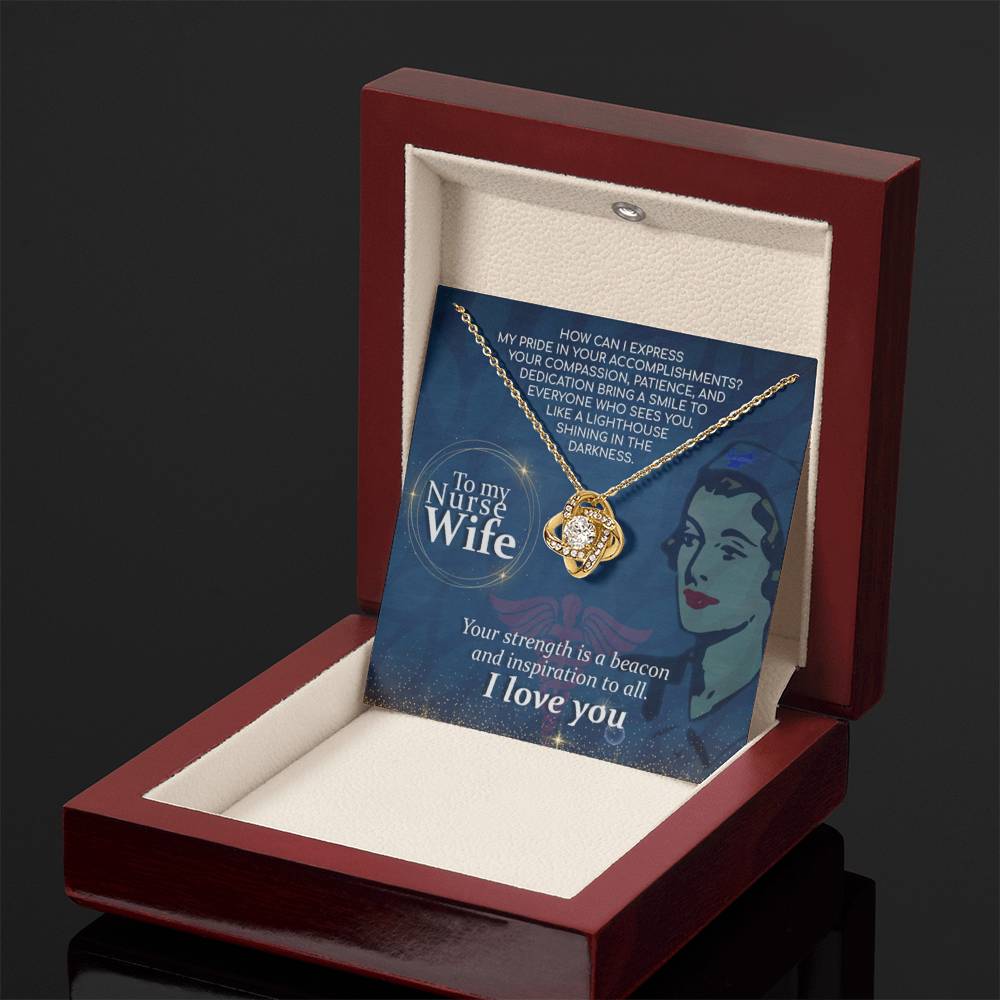 Nurse Wife Gift From Husband - Love Knot Necklace - Personalize Memories