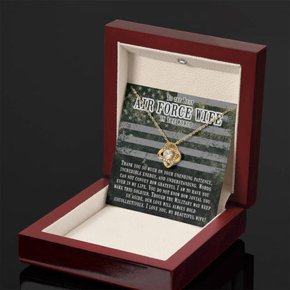 To The Best Air Force Wife In The World - Heartfelt Jewelry from Husband - Love Knot Necklace - Personalize Memories