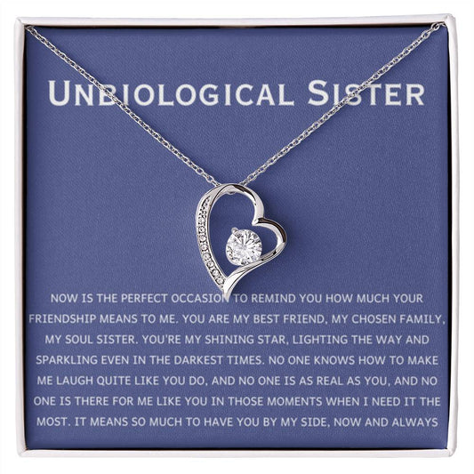 Unbiological Sister Necklace - Gift for Bonus Sister - Forever Love Necklace - Personalize Memories