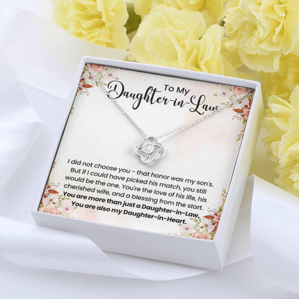 To My Beautiful Daughter In Law - Love Knot Necklace - Gift for Bonus Daughter - Personalize Memories