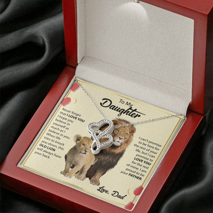 To My Daughter Necklace - Daughter Present from Dad - Heart-to-heart Pendant Necklace - Personalize Memories