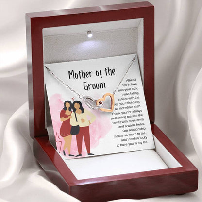 Mother of the Groom Gift - Our relationship means so much to me - Interlocking Hearts Necklace - Personalize Memories