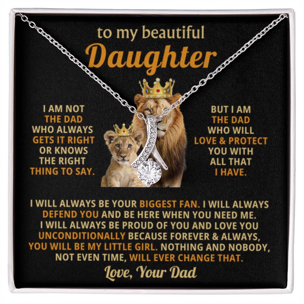 To My Daughter Necklace - Best Surprise Gift for Daughter from Dad for Graduation, Birthday & Christmas - Alluring Beauty Necklace - Personalize Memories