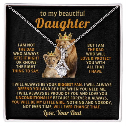 To My Daughter Necklace - Best Surprise Gift for Daughter from Dad for Graduation, Birthday & Christmas - Alluring Beauty Necklace - Personalize Memories