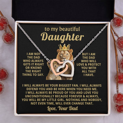 To My Daughter Necklace - I will always be your biggest fan - Gift for Daughter from Dad - Interlocking Hearts Necklace - Personalize Memories