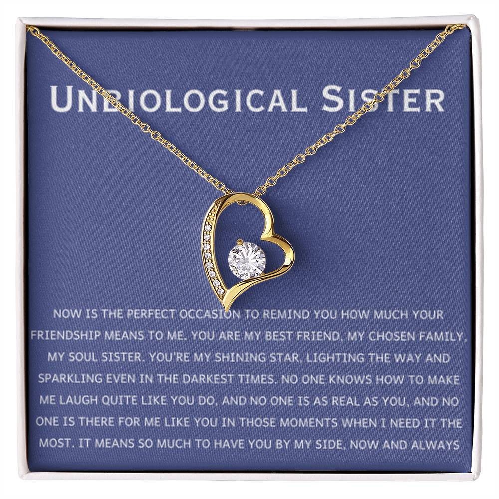 Unbiological Sister Necklace - Gift for Bonus Sister - Forever Love Necklace - Personalize Memories
